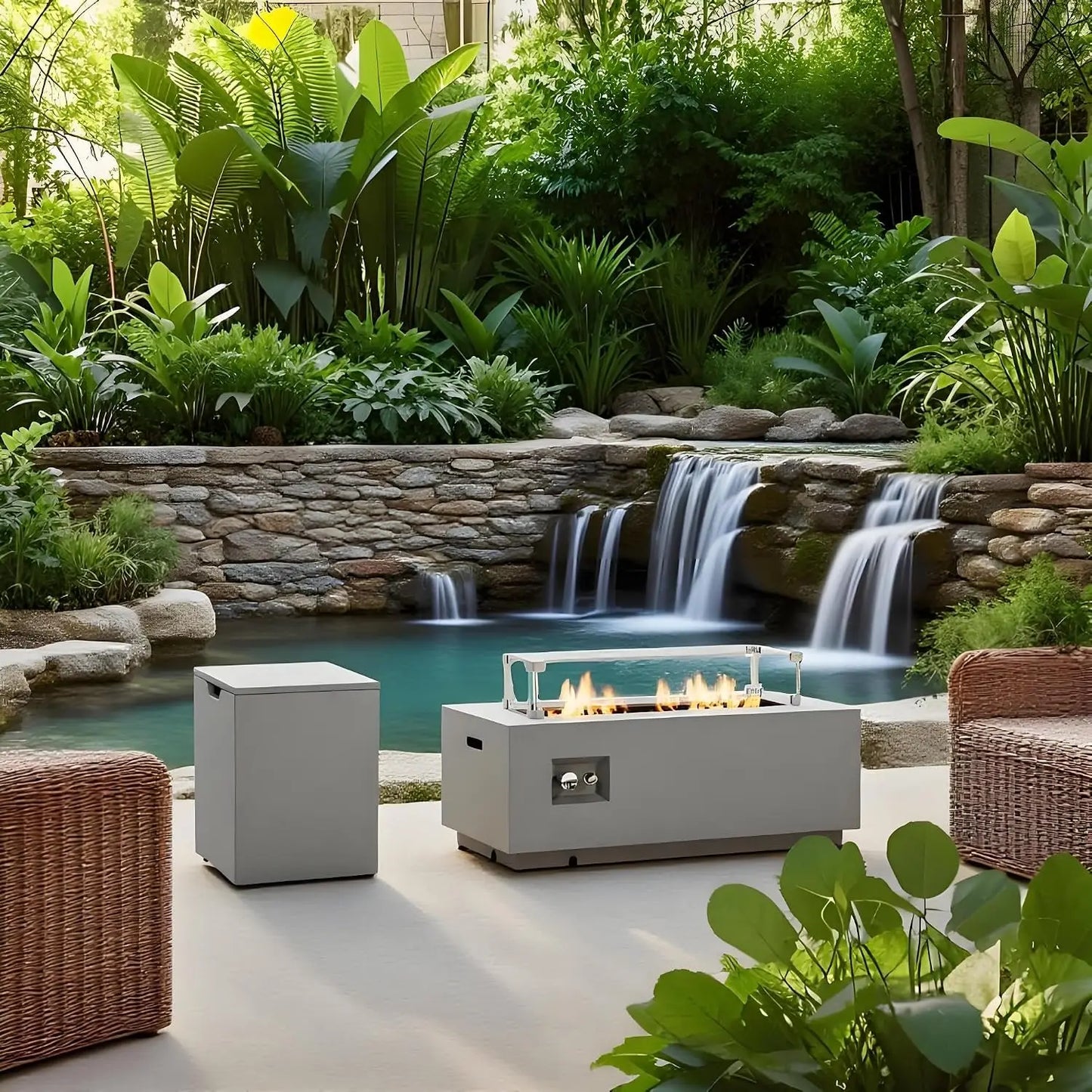 Outdoor Propane Fire Pit Table 50,000 BTU for Patio
