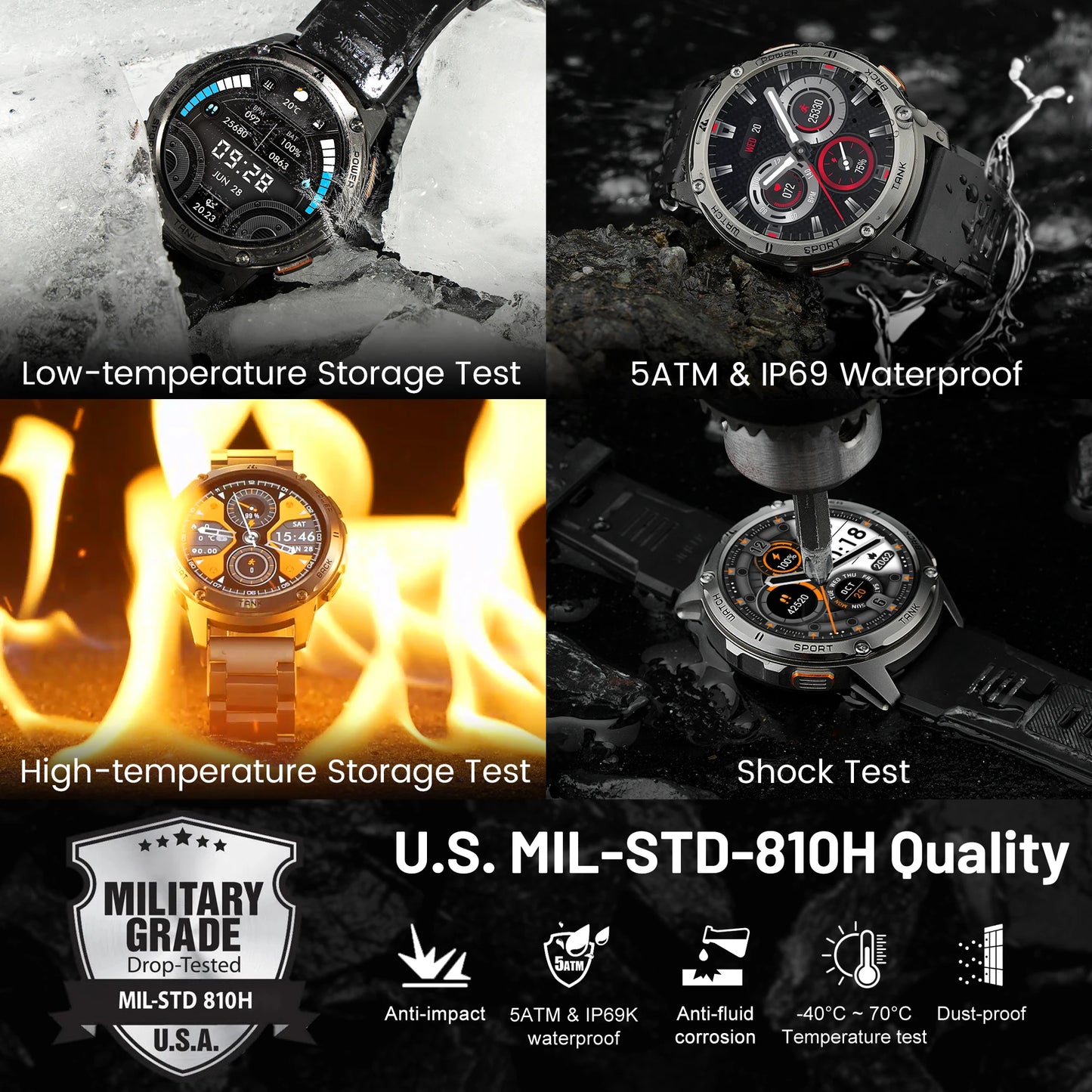 Kospet Tank T3 Smartwatch With Amoled Display And Fitness Tracking