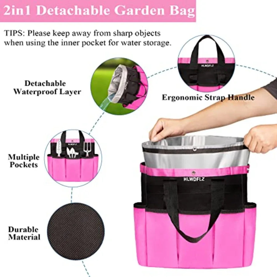 24-Piece Garden Tool Set With Detachable Storage Bag And Weeder