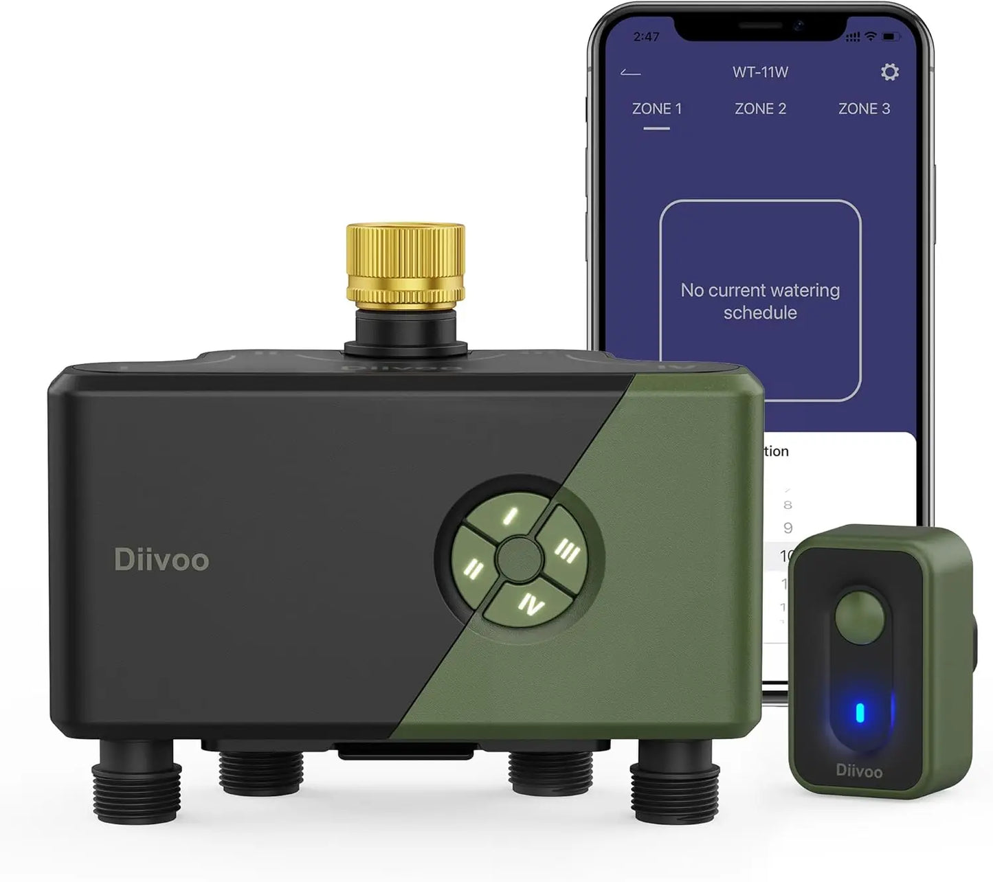 Diivoo Garden WiFi Watering Timer 1-4 Zones Automatic Irrigation Controller
