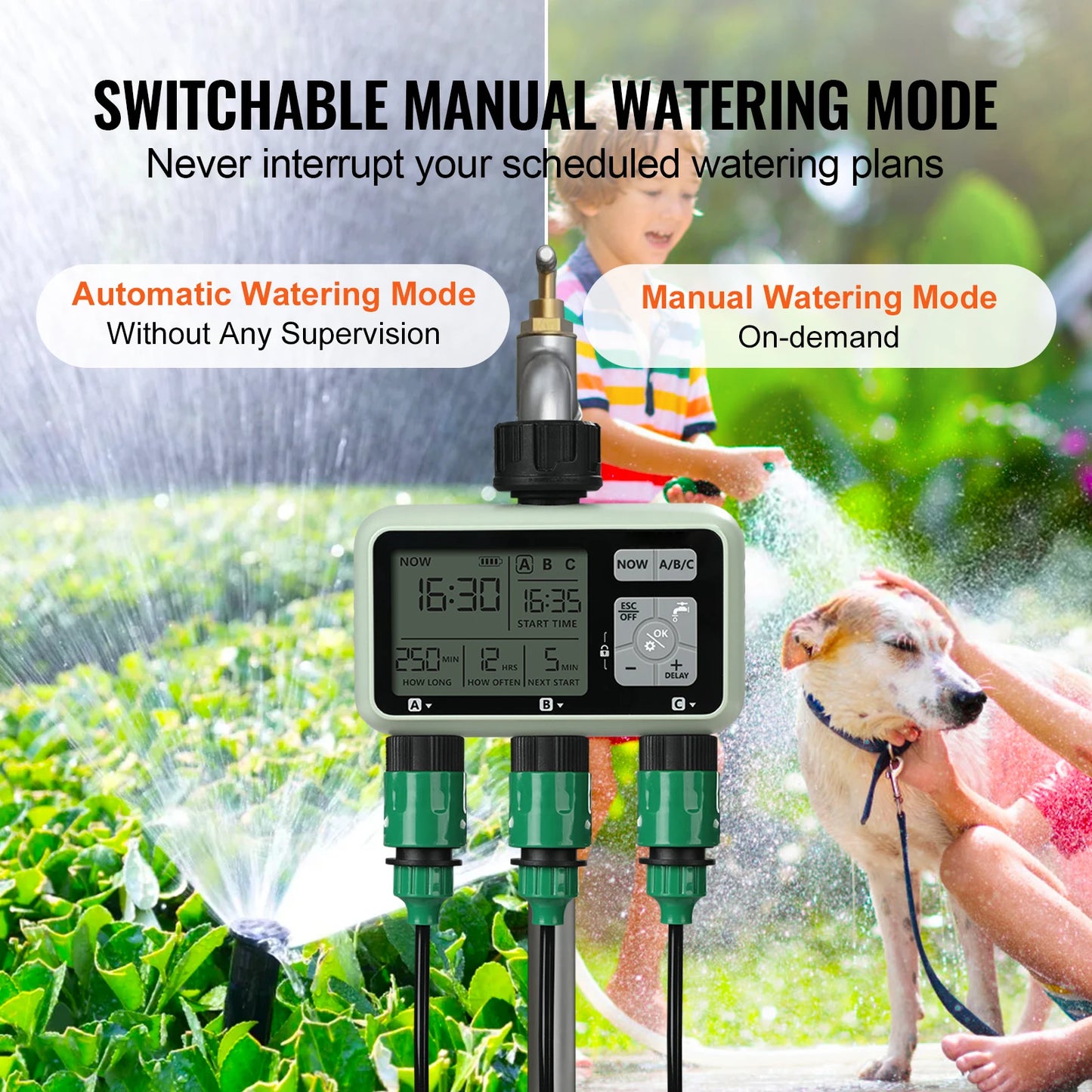 SucceBuy Water Timer With 3 Independent Zones LCD Display