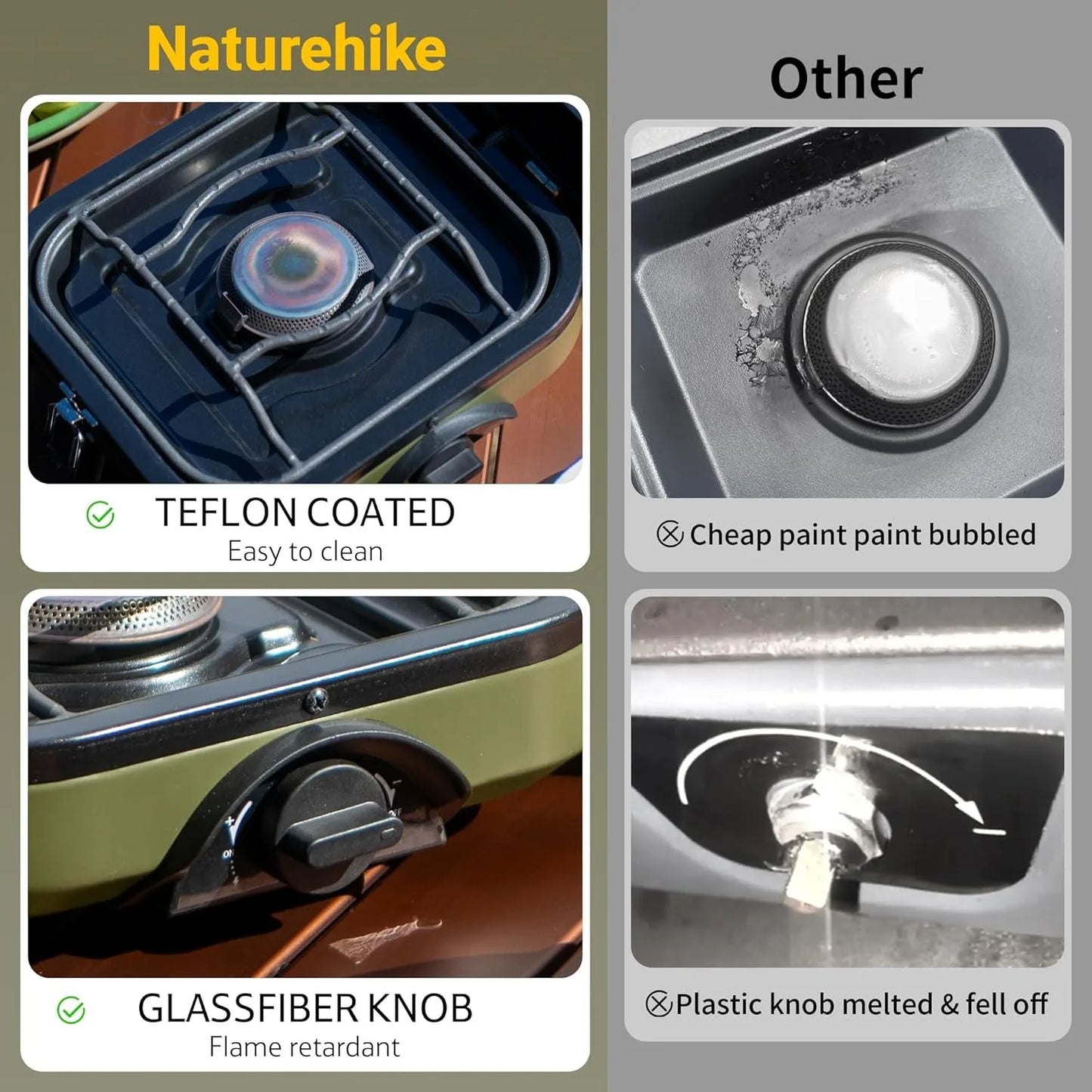 Naturehike 2 Burner Folding Camping Stove Propane Gas