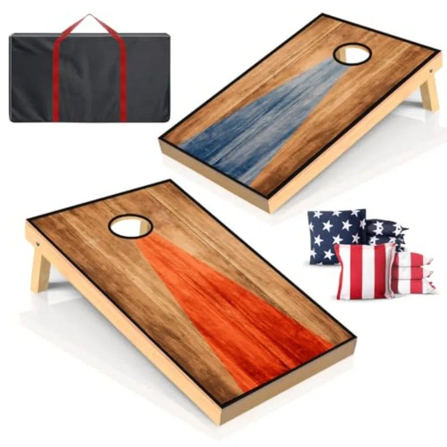 Cornhole Board Set With 8 Bean Bags Solid Wood Boards