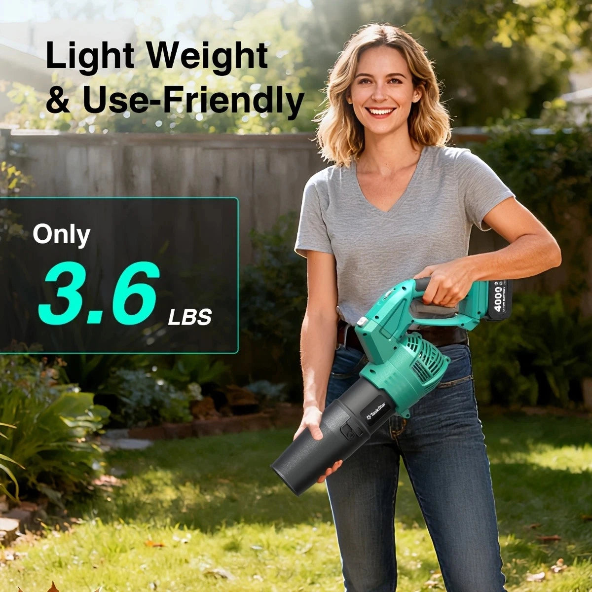 Taskstar 550CFM Cordless Leaf Blower 21V With 2 Batteries