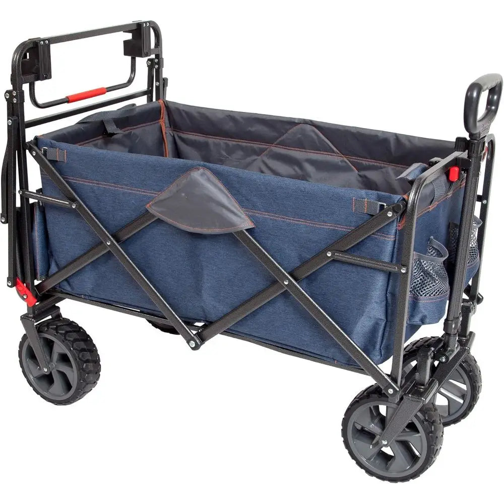 Push Pull Utility Wagon Portable Lightweight With Extra Large Wheels