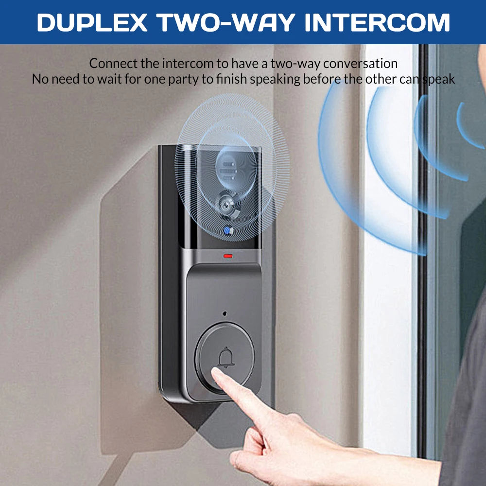 4.3" HD IPS Screen Wireless Visual Intercom Doorbell, 2.4G Smart Video Doorbell Camera 2-Way Talk Audio, Clear Night Vision Low Consumption Long Standby No WiFi Needed Household Home Security Monitoring System