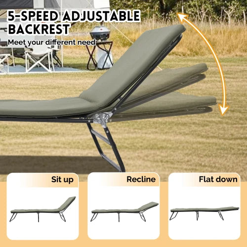 Folding Camping Cot For Adults Five Angle Adjustable