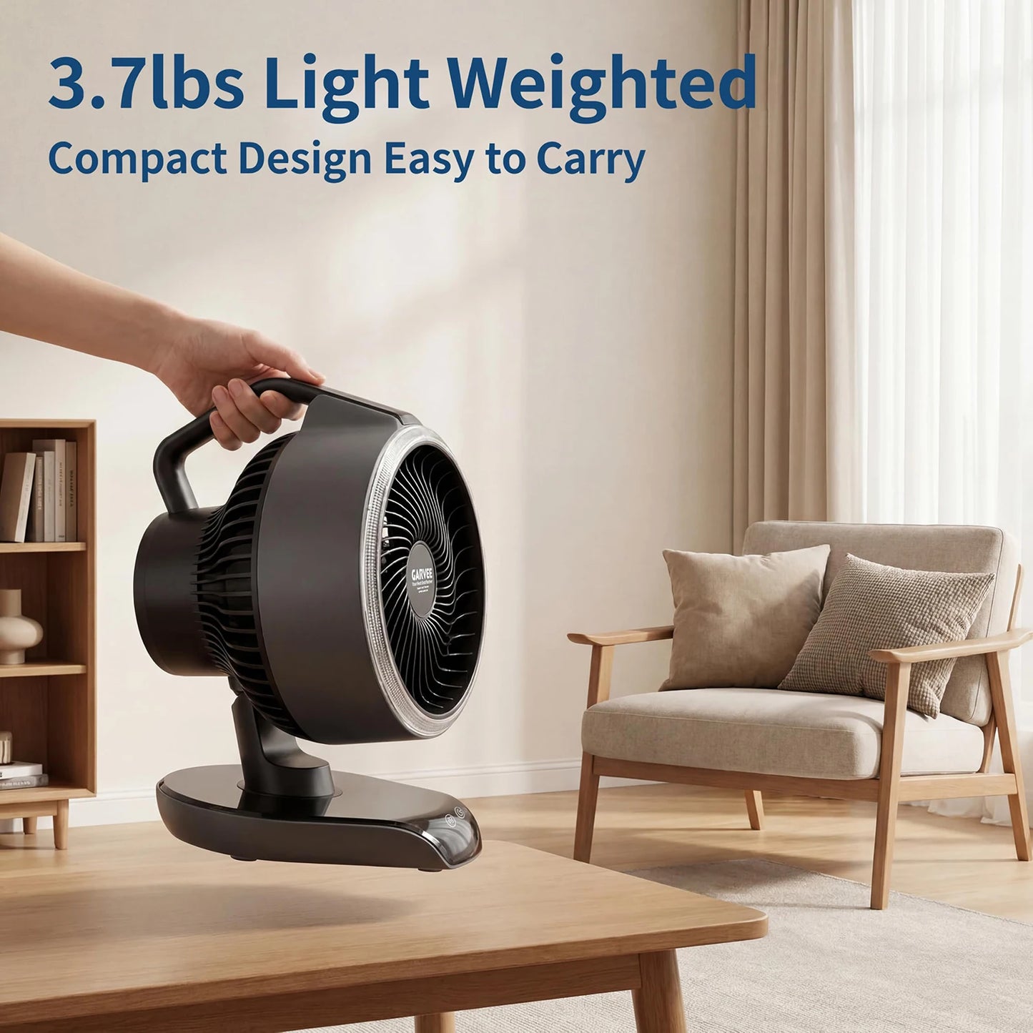 Portable Camping Fan 20000mAh Rechargeable Battery Fan With Remote Timer LED Light 5 Speeds Rotatable For Tent Travel Car Outdoor