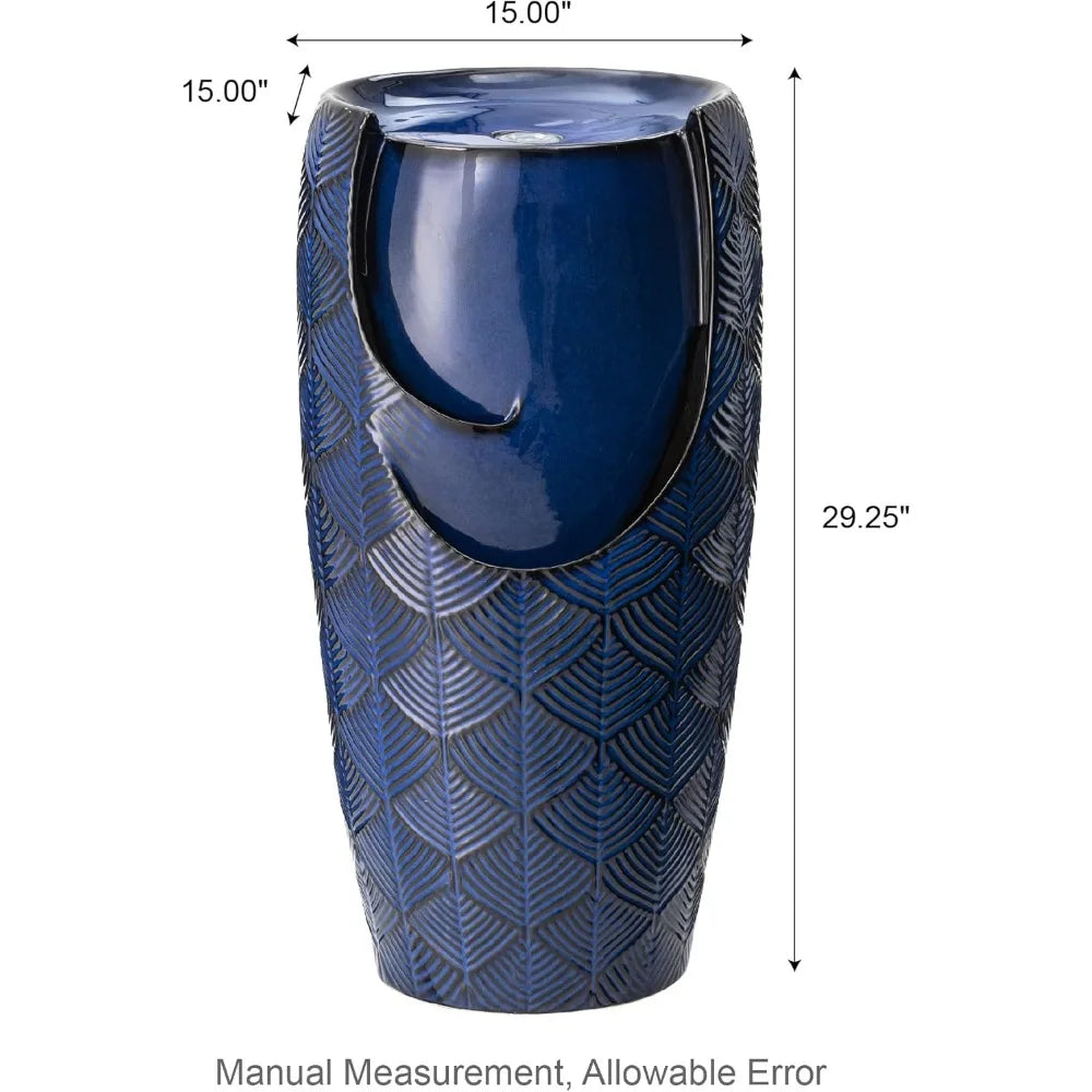 Ceramic Vase Outdoor Water Fountain for Patio Garden
