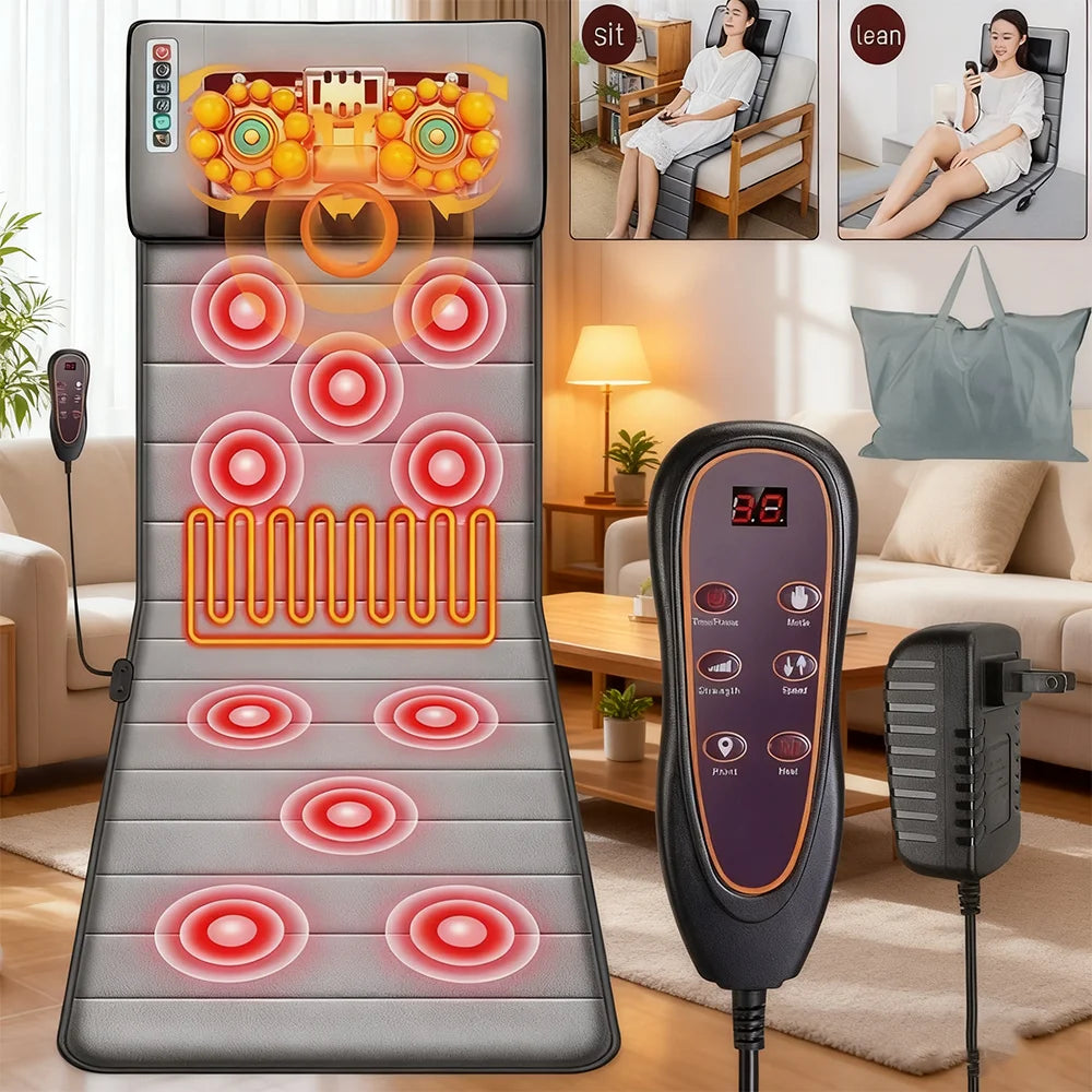Electric Massage Mat Full Body Massager With Heating Kneading And Vibrating