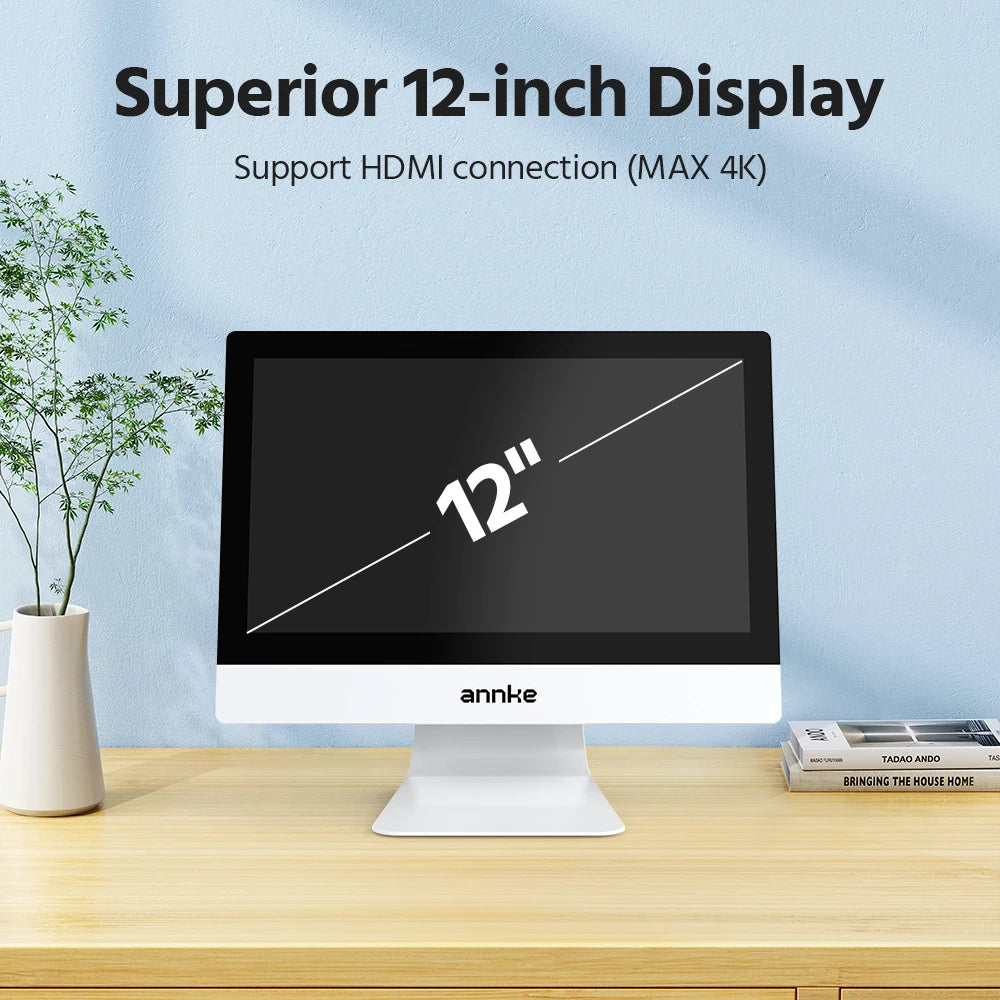 Annke 4MP solar security cameras 10CH 12 in LCD 2.4G 5.8G PTZ wifi security cameras PIR color night vision camera security wifi
