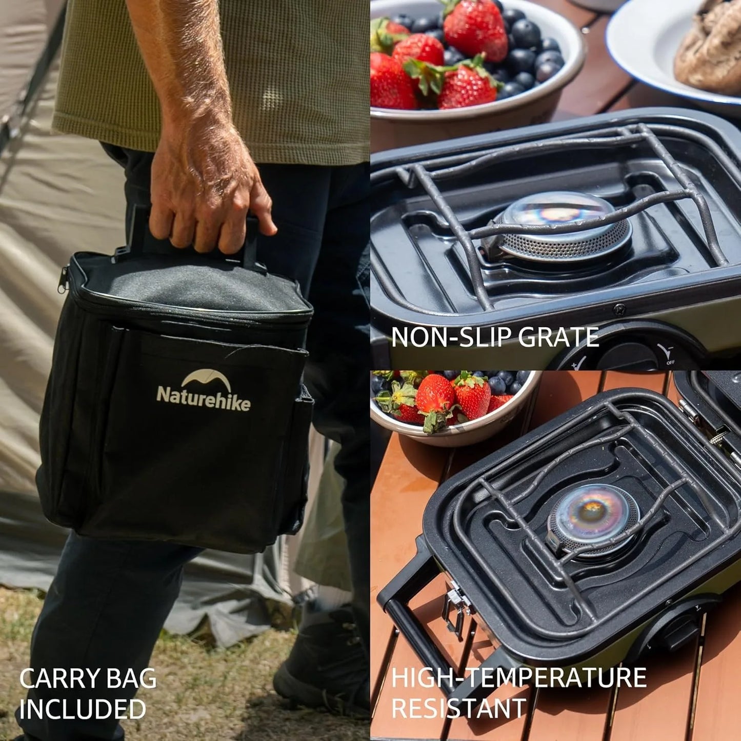 Naturehike 2 Burner Folding Camping Stove Propane Gas