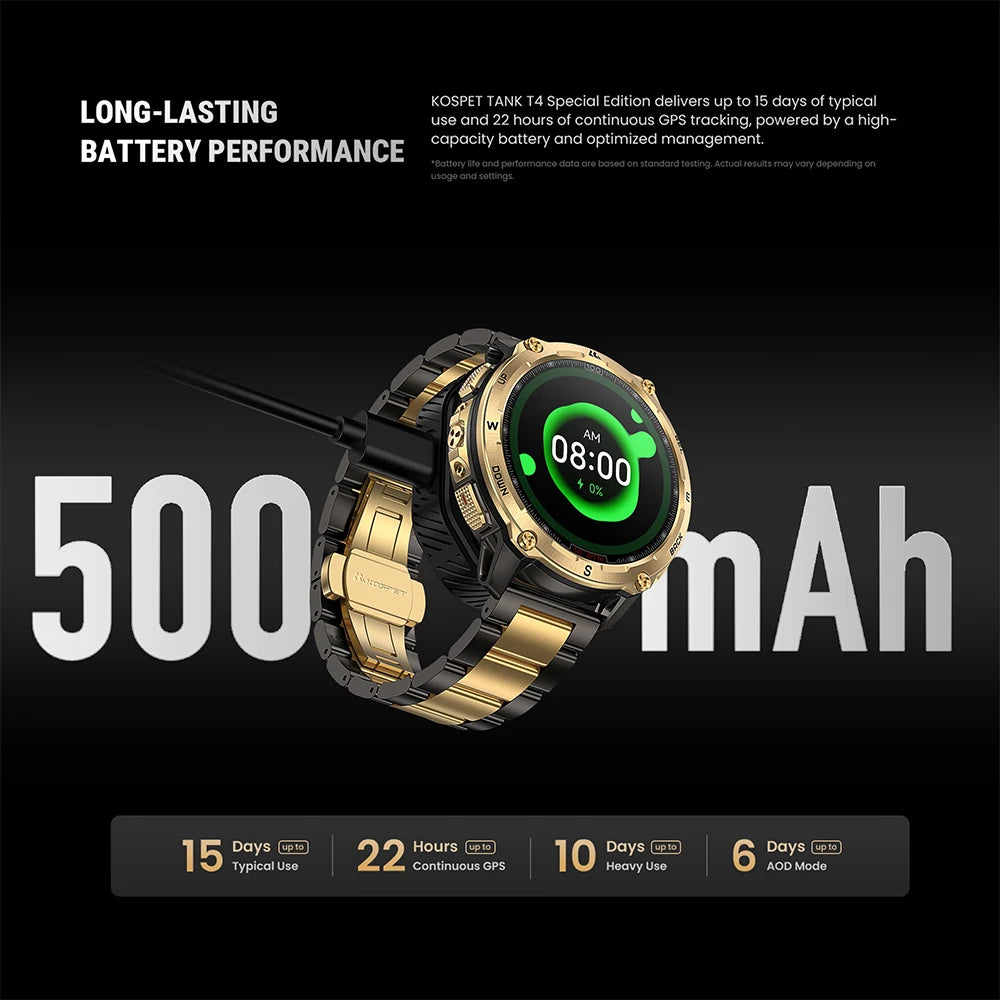 KOSPET Tank T4 Special Edition GPS Smartwatch Offline Maps 10ATM
