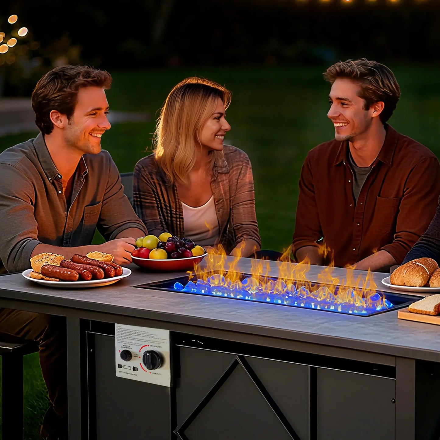 JHK Outdoor Propane Fire Pit Table 50000 BTU CSA Certified