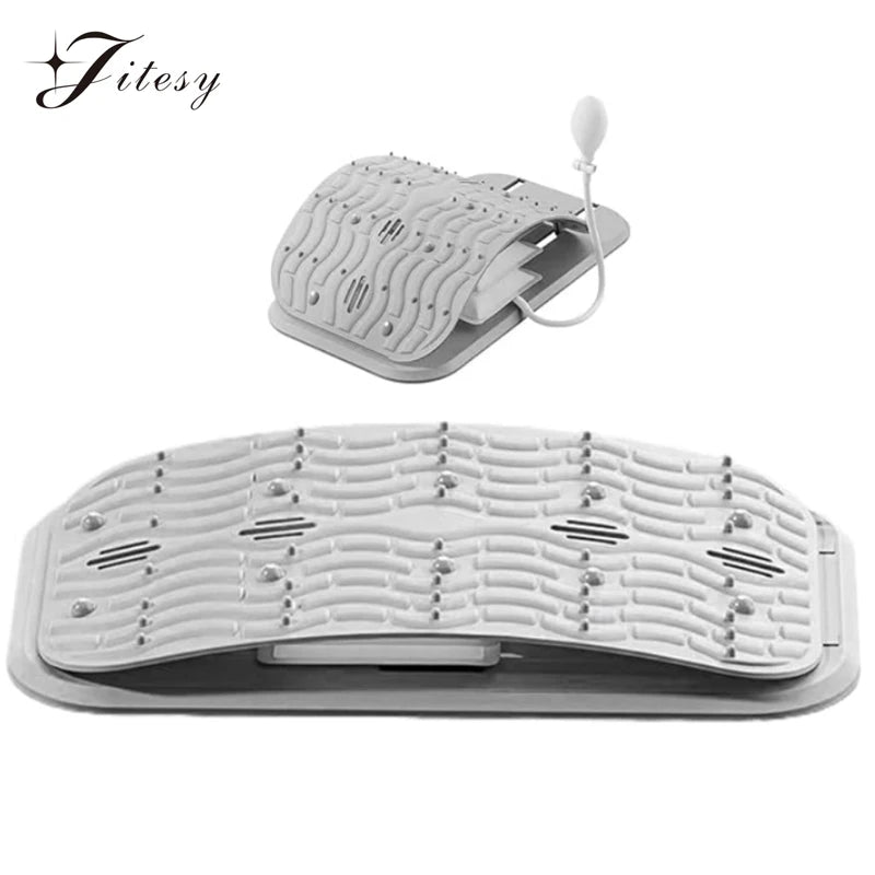 Lower Back Massager Stretcher Adjustable Manual Airbag Lumbar Tractor Ergonomic Lumbar Support Board Ergonomic Lumbar Support Board Comfortable Acupressure Points Ergonomic Design
