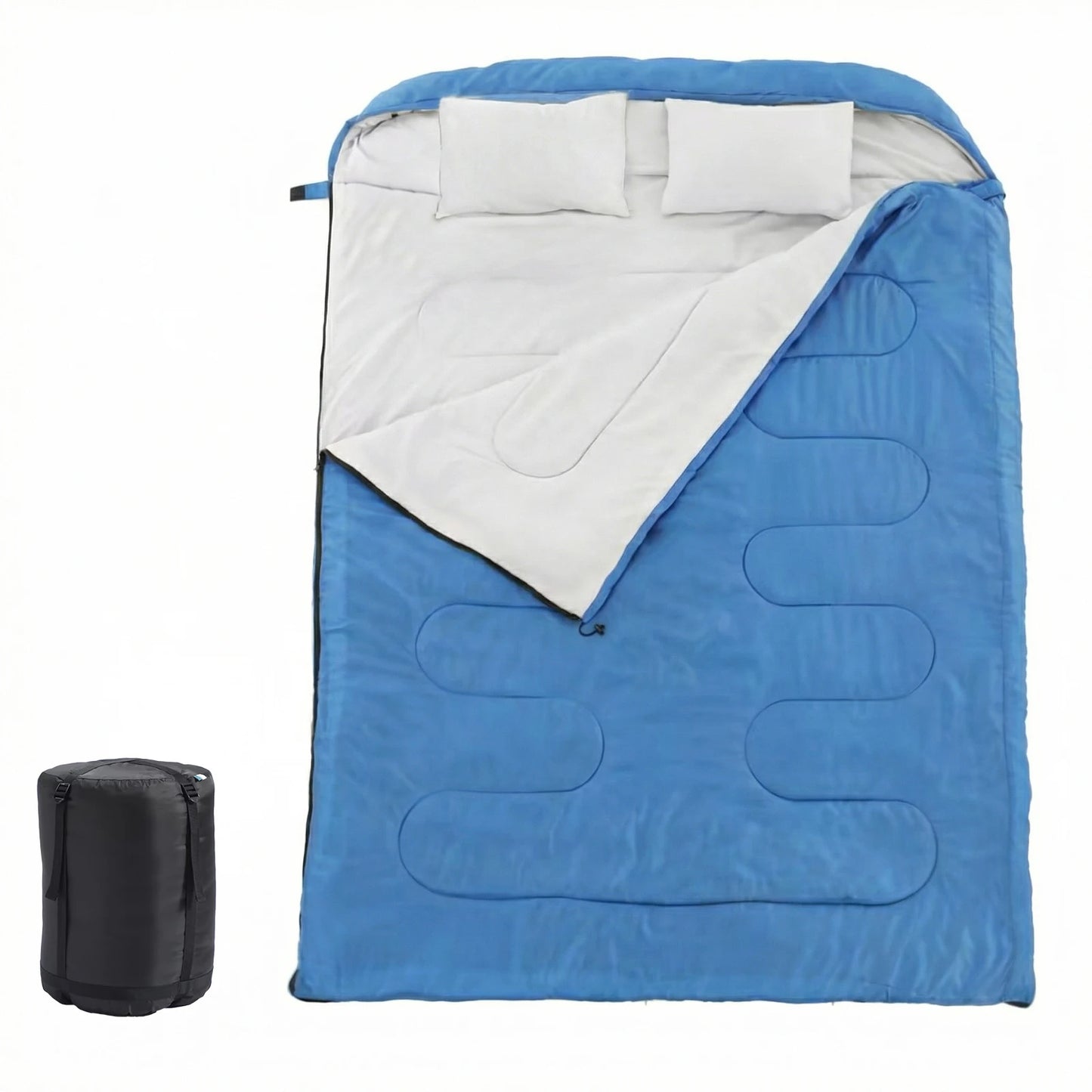 Lightweight Three Season Sleeping Bag With Pillow Portable For Hiking Fishing