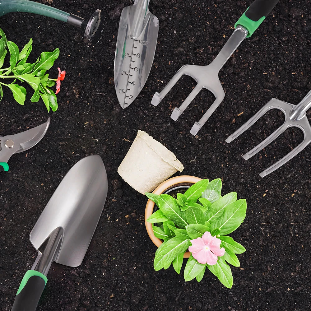 11Pc Outdoor Garden Tool Set With Ergonomic Grip Pruning Tools