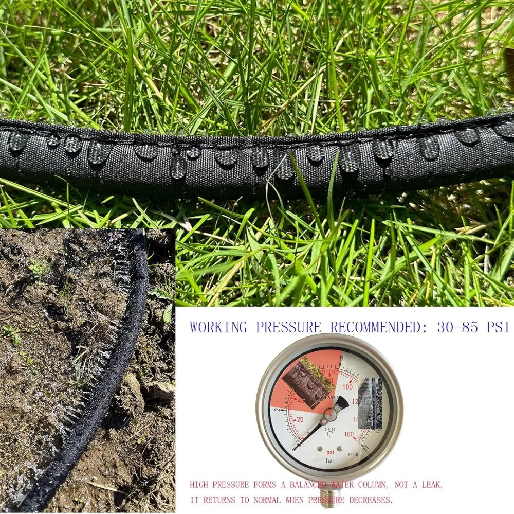 Flat Soaker Hose for Garden Beds Leakproof Heavy Duty Irrigation