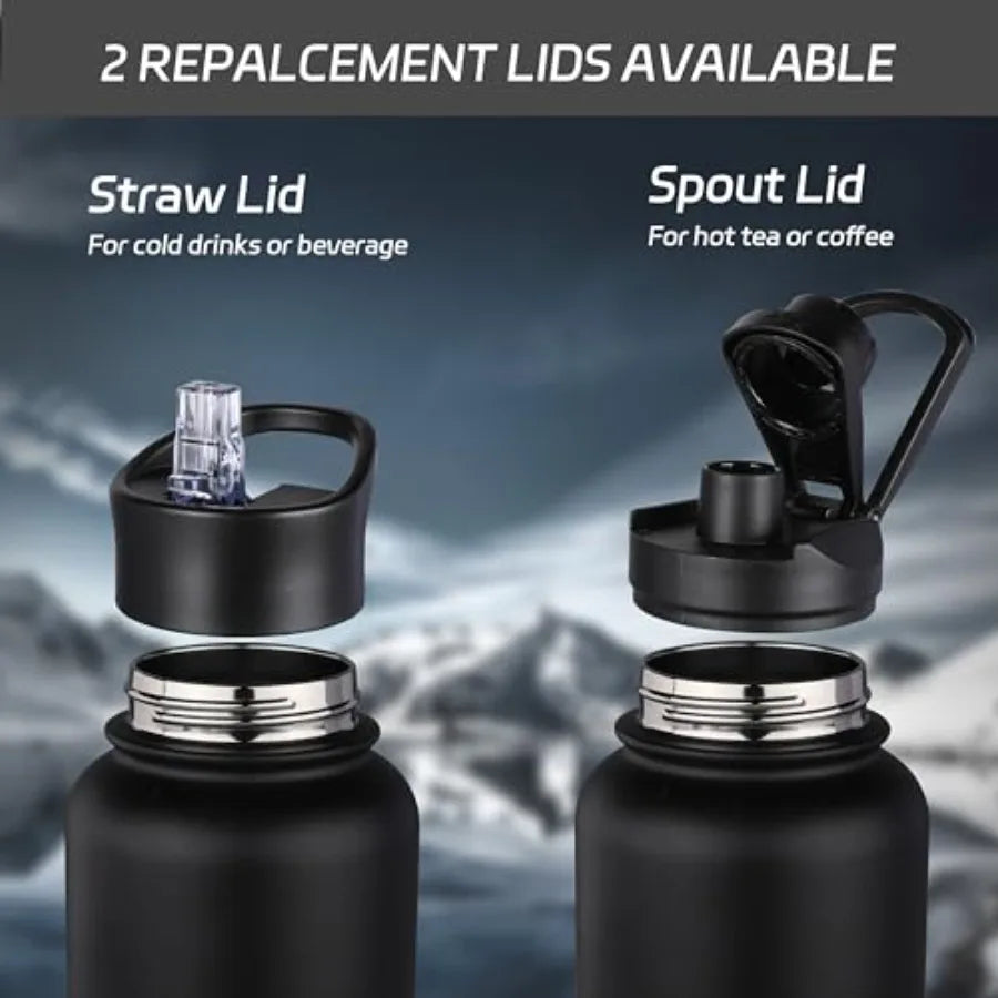 Plastic Water Bottle With Straw And Spout Lids For Gym