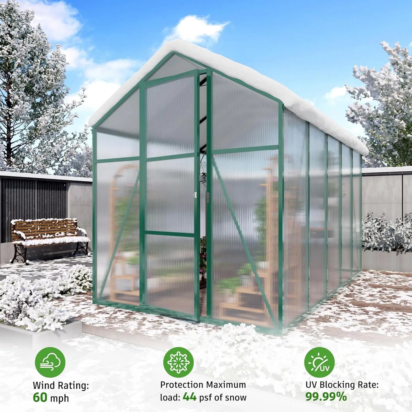 Outdoor Greenhouse With Aluminum Frame And Polycarbonate Panels