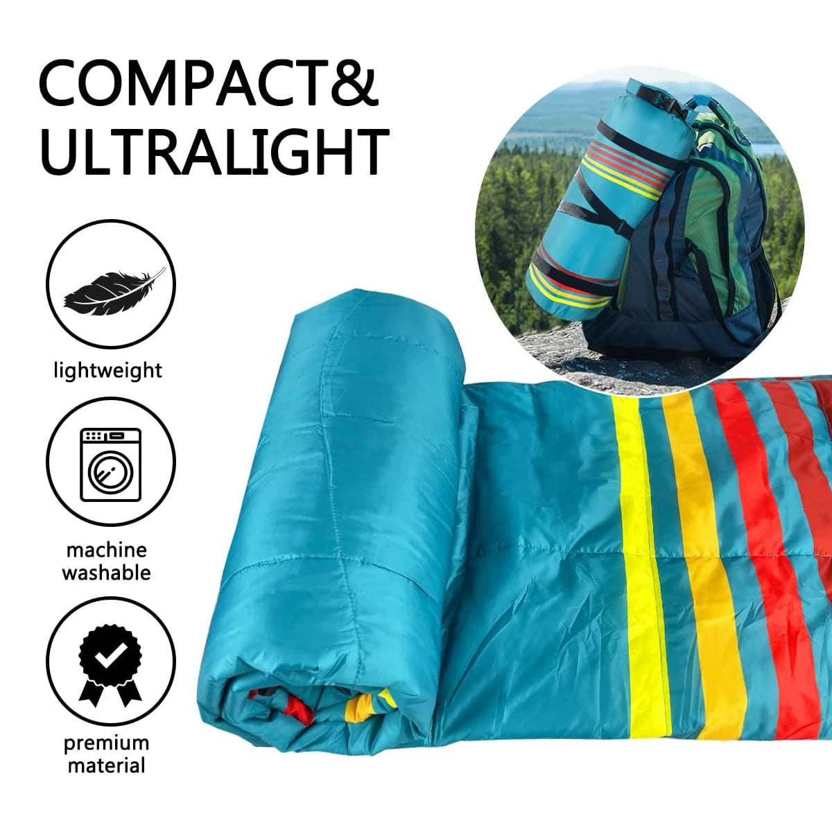 Outdoor Camping Blanket Fluffy Waterproof Warm Portable Storage Bag Hiking Picnic Car Use Multi-Functional Blanket