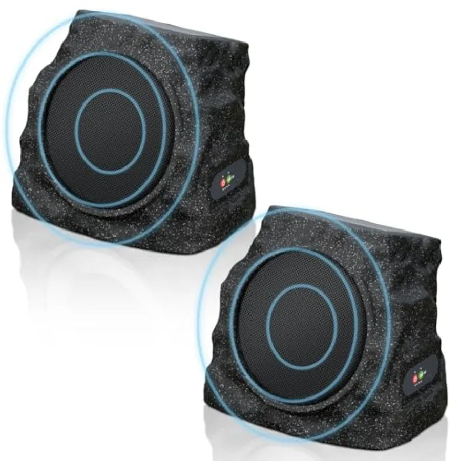 Solar Powered Rock Speakers Outdoor Water-Resistant with 3 Mode Lights and Pair Function USB Rechargeable for Patio Garden Part