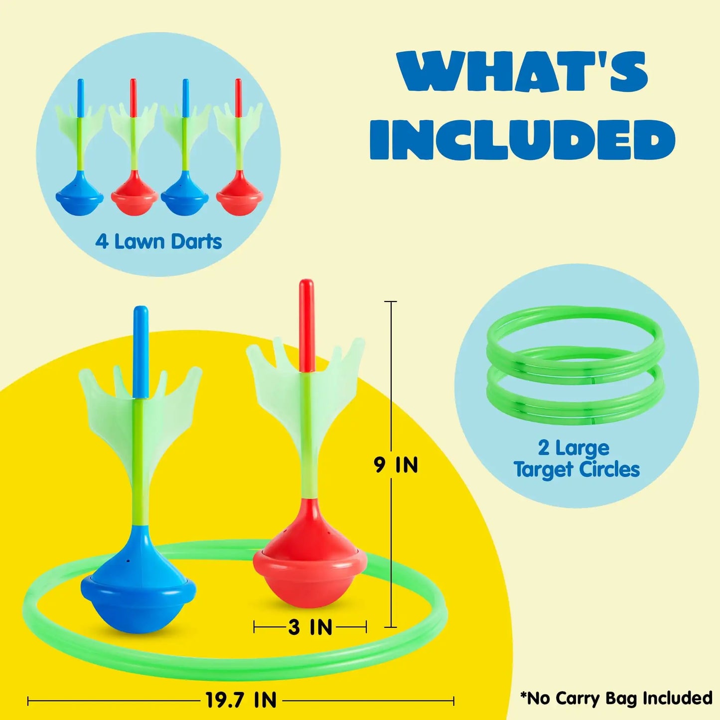 Joyfy Premium Glow In The Dark Outdoor Lawn Darts Set