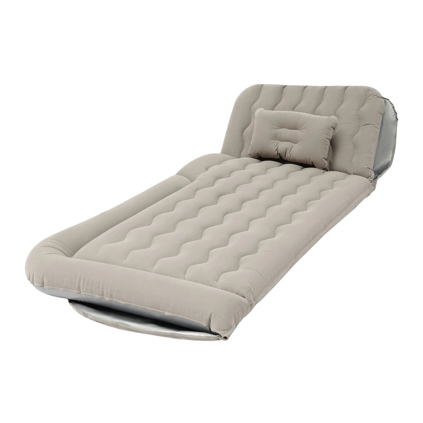 Grey Camping Inflatable SUV Mattress 1.74*1.26m, Soft and Portable Car Air Mattress High Load Bearing 300kg/661.39lbs