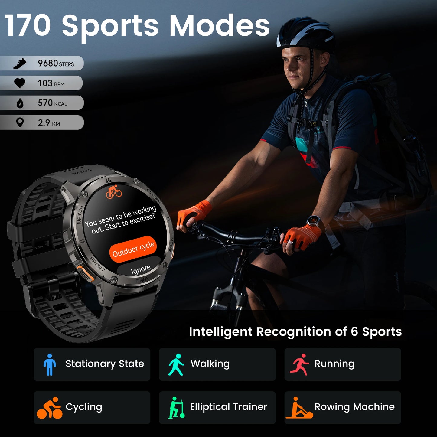 Kospet Tank T3 Smartwatch With Amoled Display And Fitness Tracking
