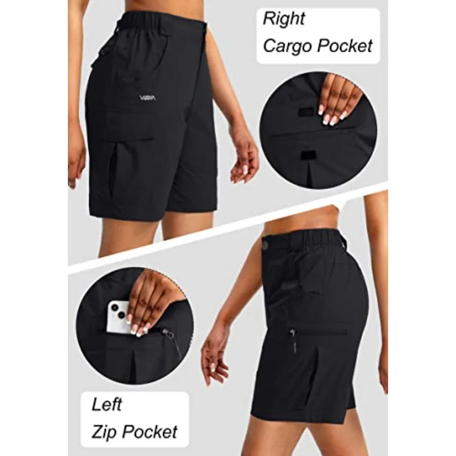 Womens Hiking Cargo Shorts With Pockets Quick Dry Lightweight