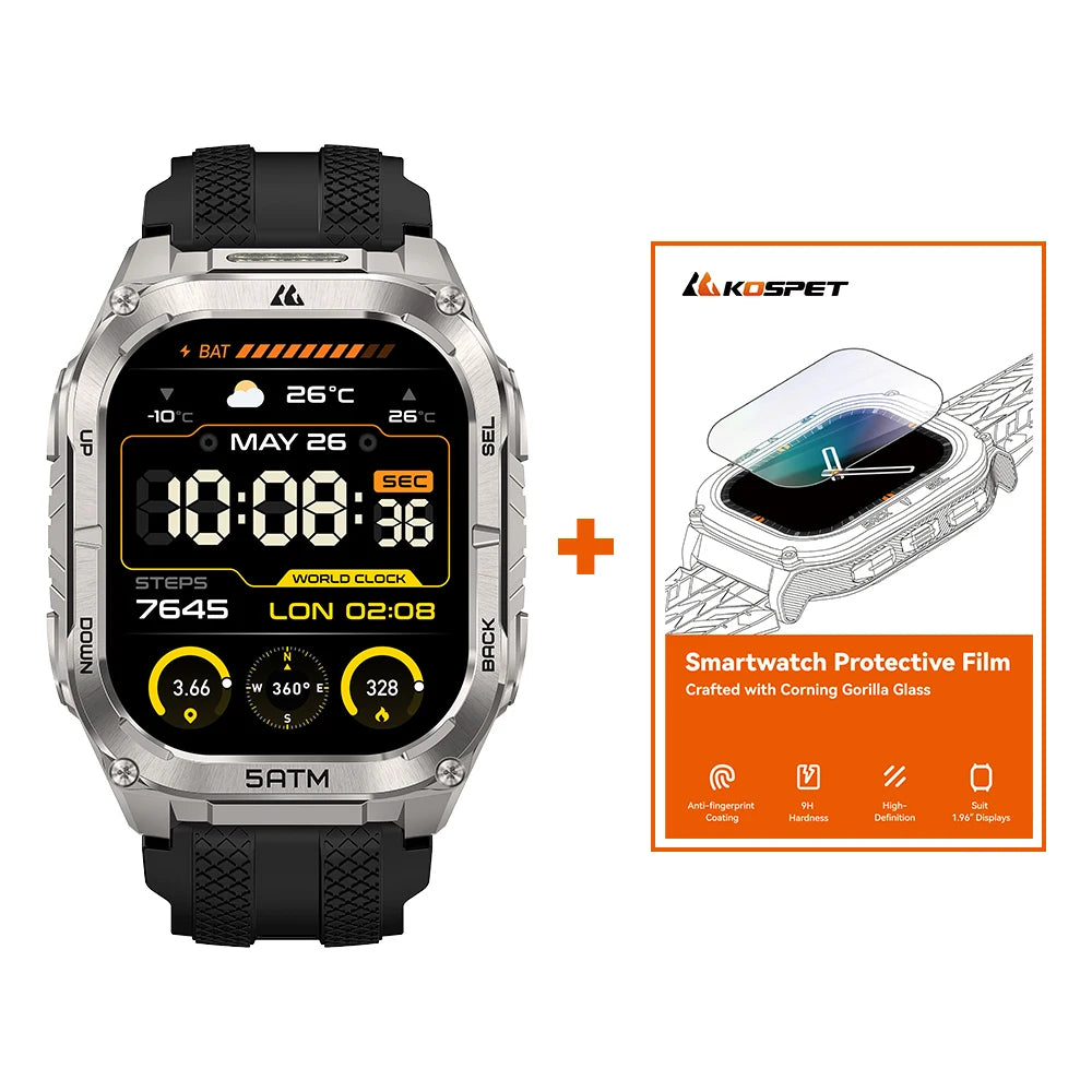 Kospe Tank M4C GPS Smartwatch MIL-STD-810H 5ATM Waterproof