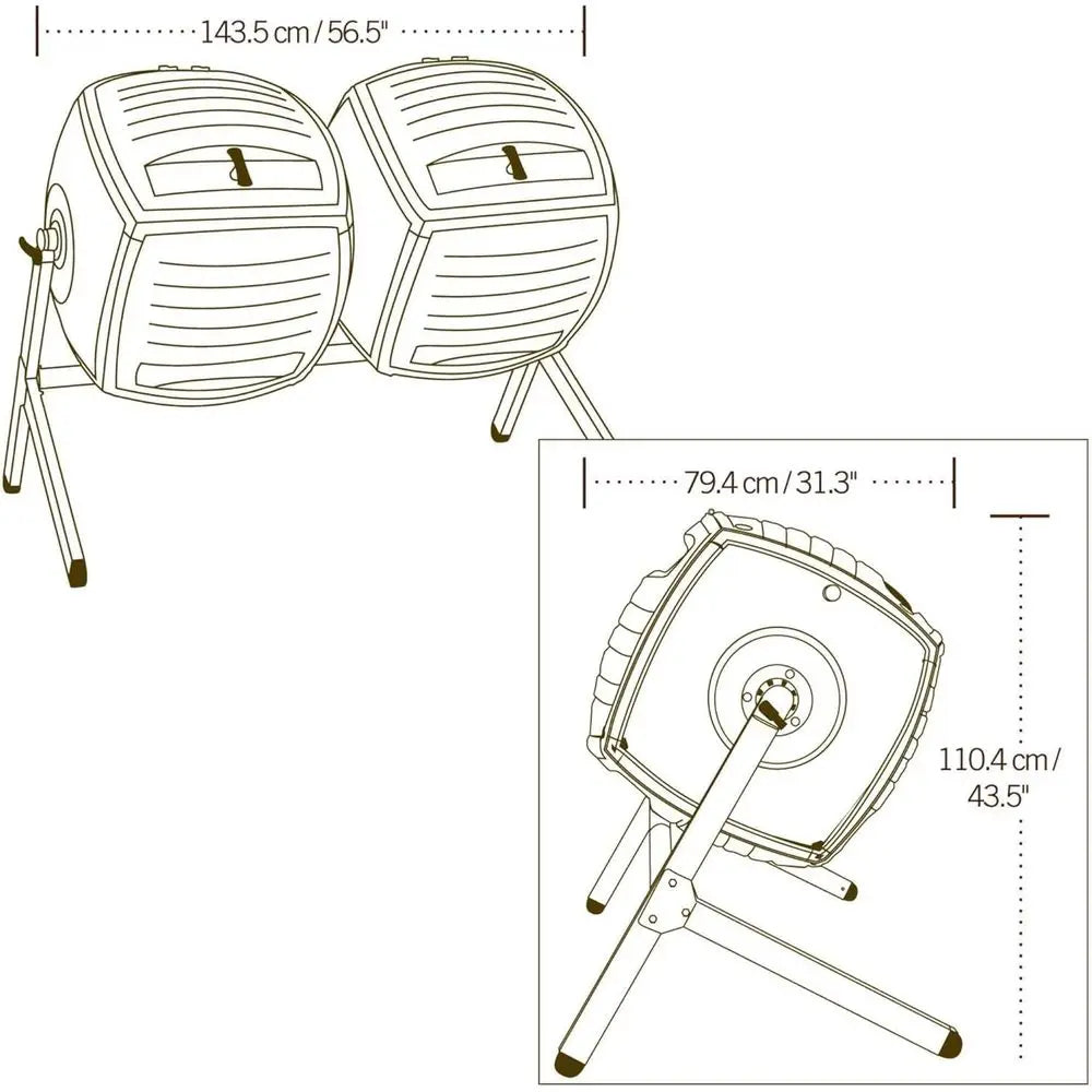 Ticify 60072 Dual Compost Tumbler For Home And Garden