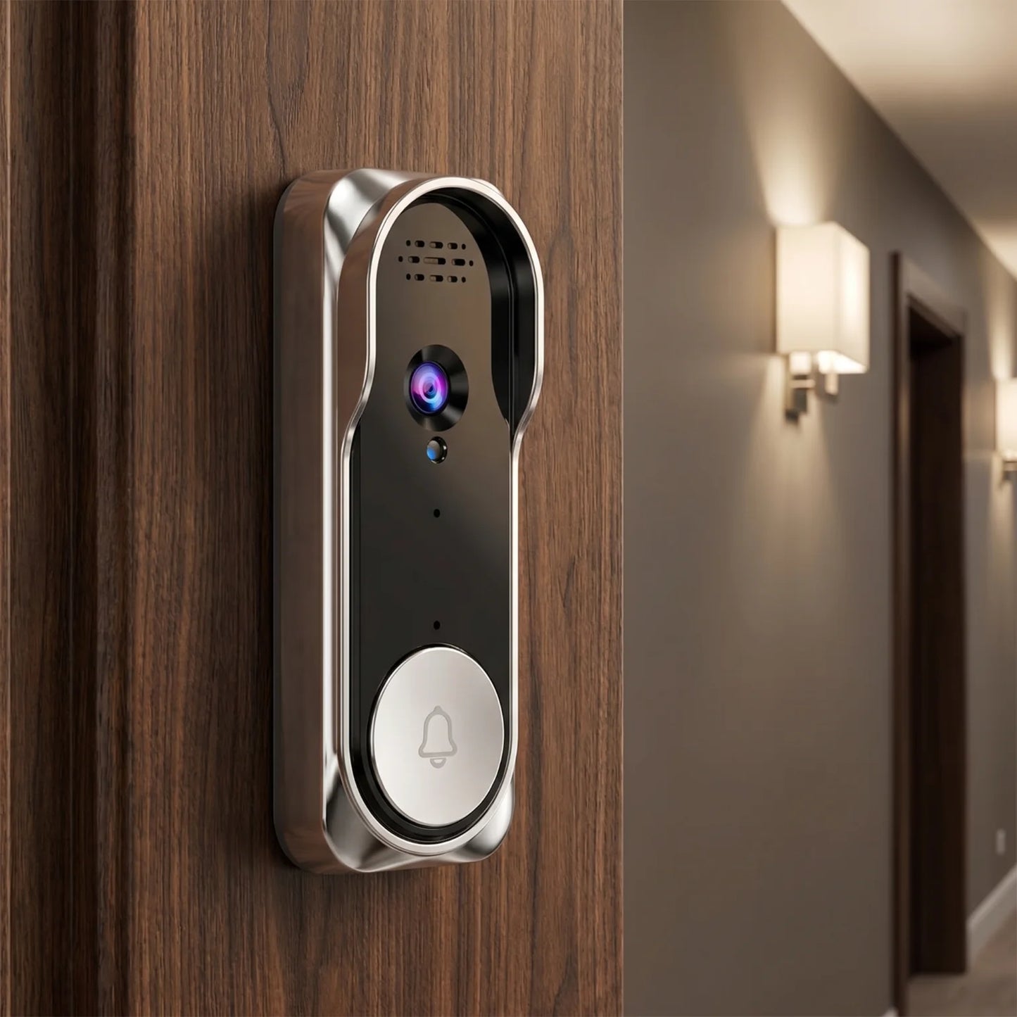 2.4G Wireless Video Doorbell with Indoor Monitor Screen Night Vision Waterproof Intercom Doorbell Camera No Drill Installation Home Security Door Bell