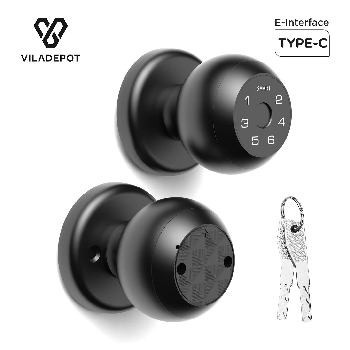 Viladepot Smart Lock Keyless Entry Lock With Biometric Fingerprint Bluetooth