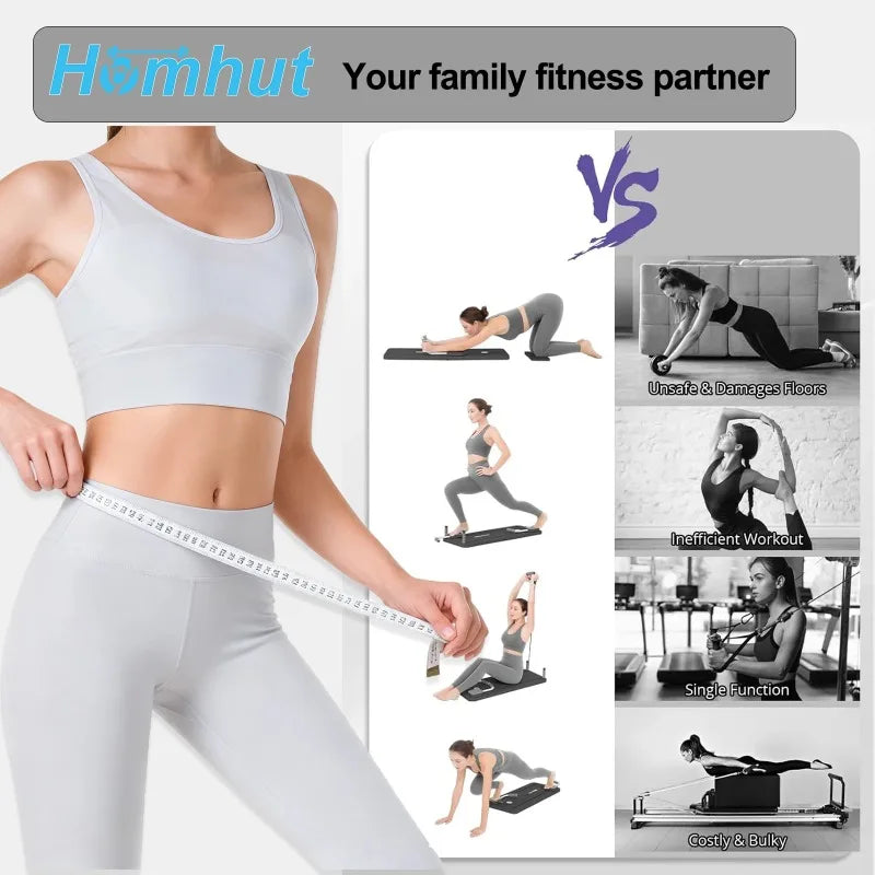Foldable Multifunctional Home Workout Board, Portable Abdominal Core Trainer with Resistance Bands, Push‑Up Handles and Knee Pad, Full‑Body Home Fitness Equipment