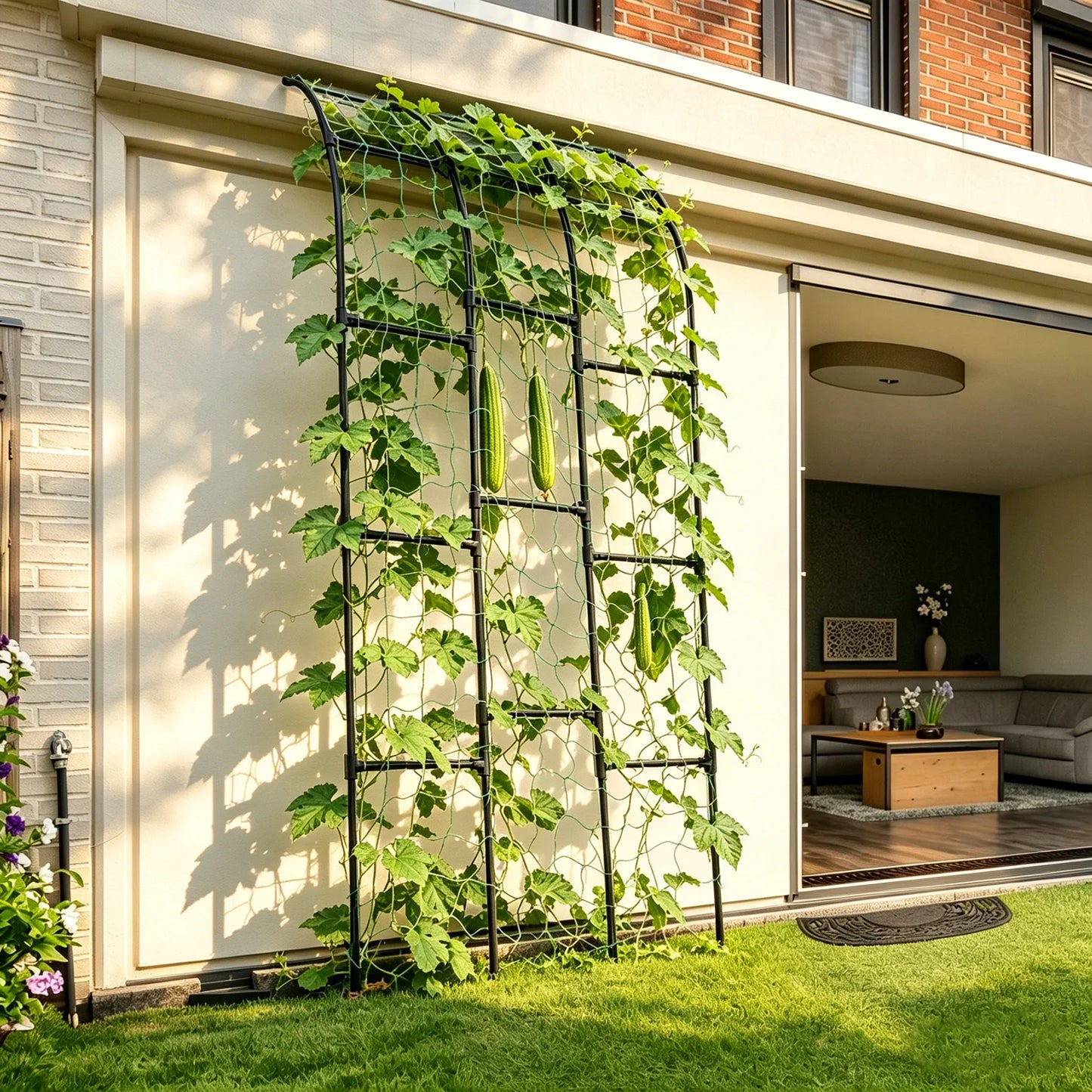 Metal Garden Arch Trellis 80*90*210CM Vegetable Plant Climbing Frame for Wedding Party Climbing Plant Outdoor Indoor