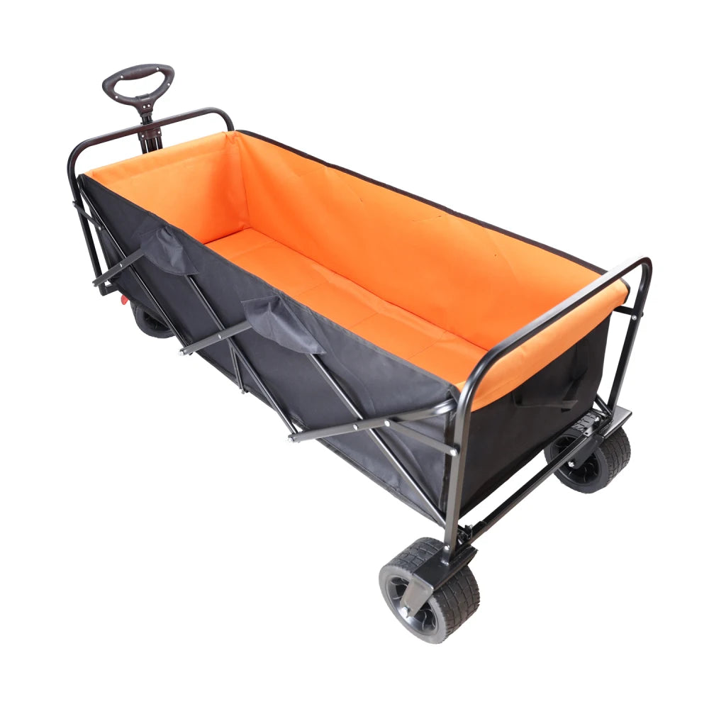 Large Capacity Folding Cart Wagon With Extra Room And Wide Wheels