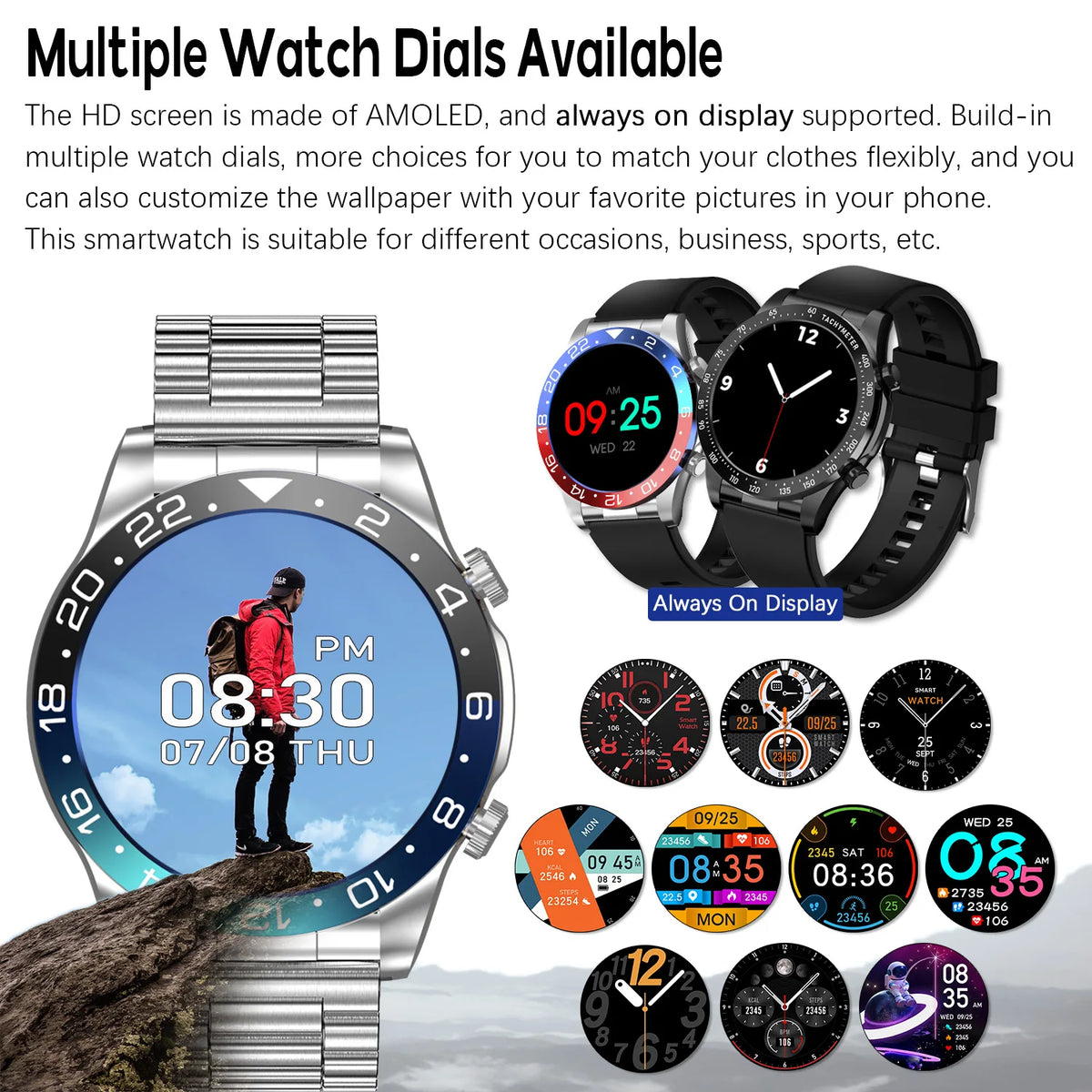 Bluetooth Calling Smart Watch Fitness Tracker Heart Rate Monitor