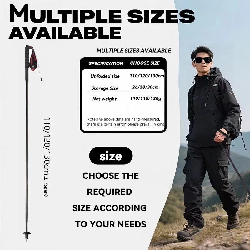 OKHEALING Ultralight Carbon Fiber Trekking Poles 2 Pack Foldable