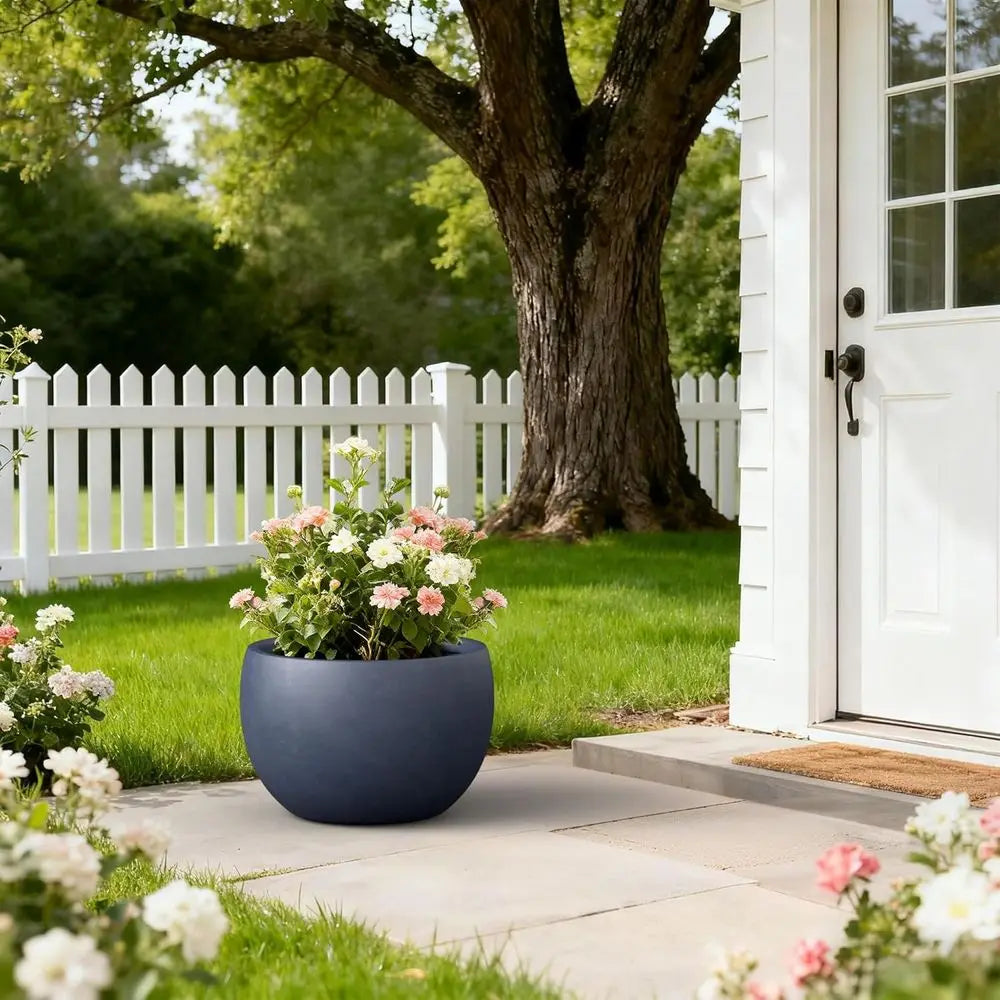 Concrete Planter Pot With Drainage For Garden And Patio