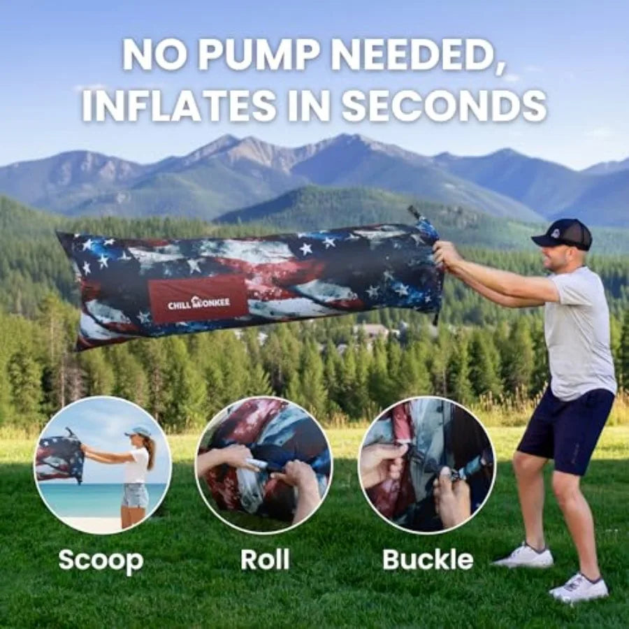 Portable Inflatable Lounger For Beach And Camping Self Inflating Air Couch