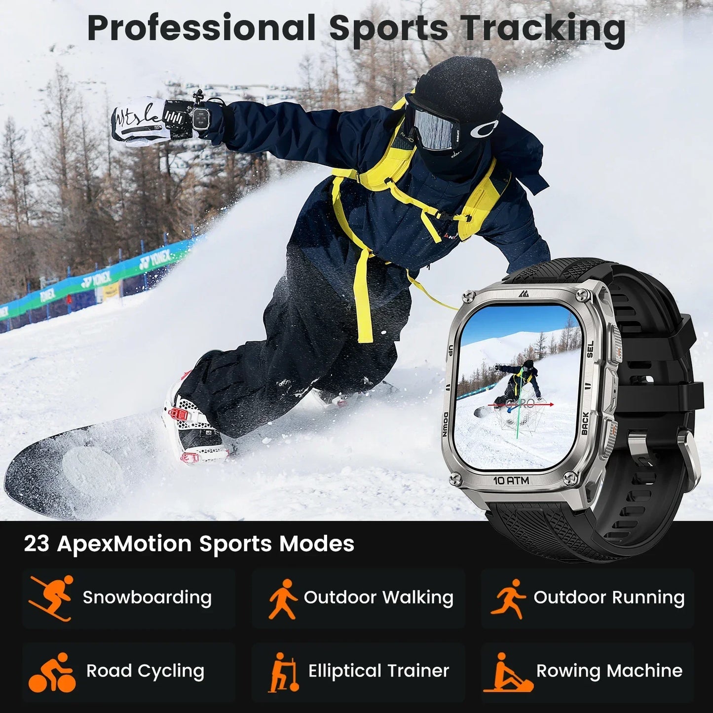 KOSPET Tank M4 Smartwatch Satellite GPS With Offline Maps 10ATM