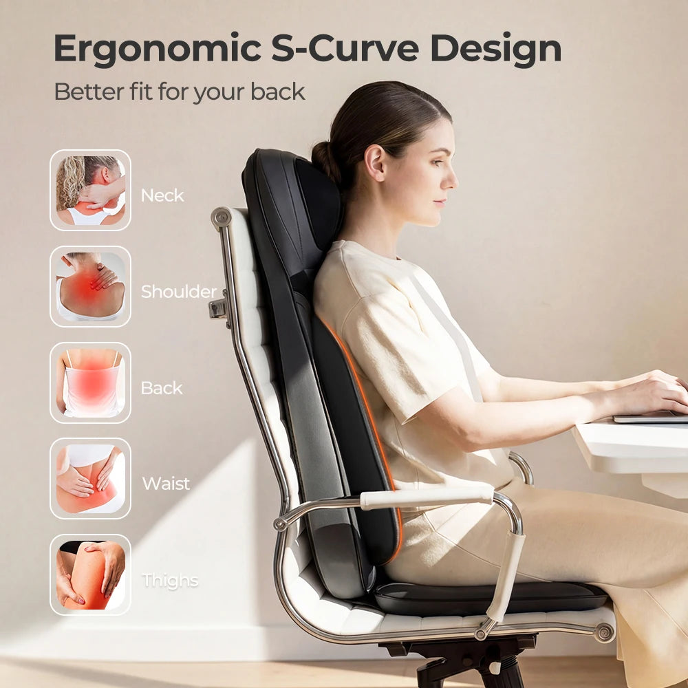 HIMOUTA Shiatsu Neck Back Massager With Heat Adjustable Intensity