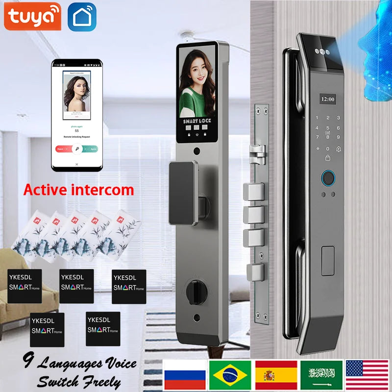 YKESDL Smart Lock With Camera 3D Face Recognition And Fingerprint