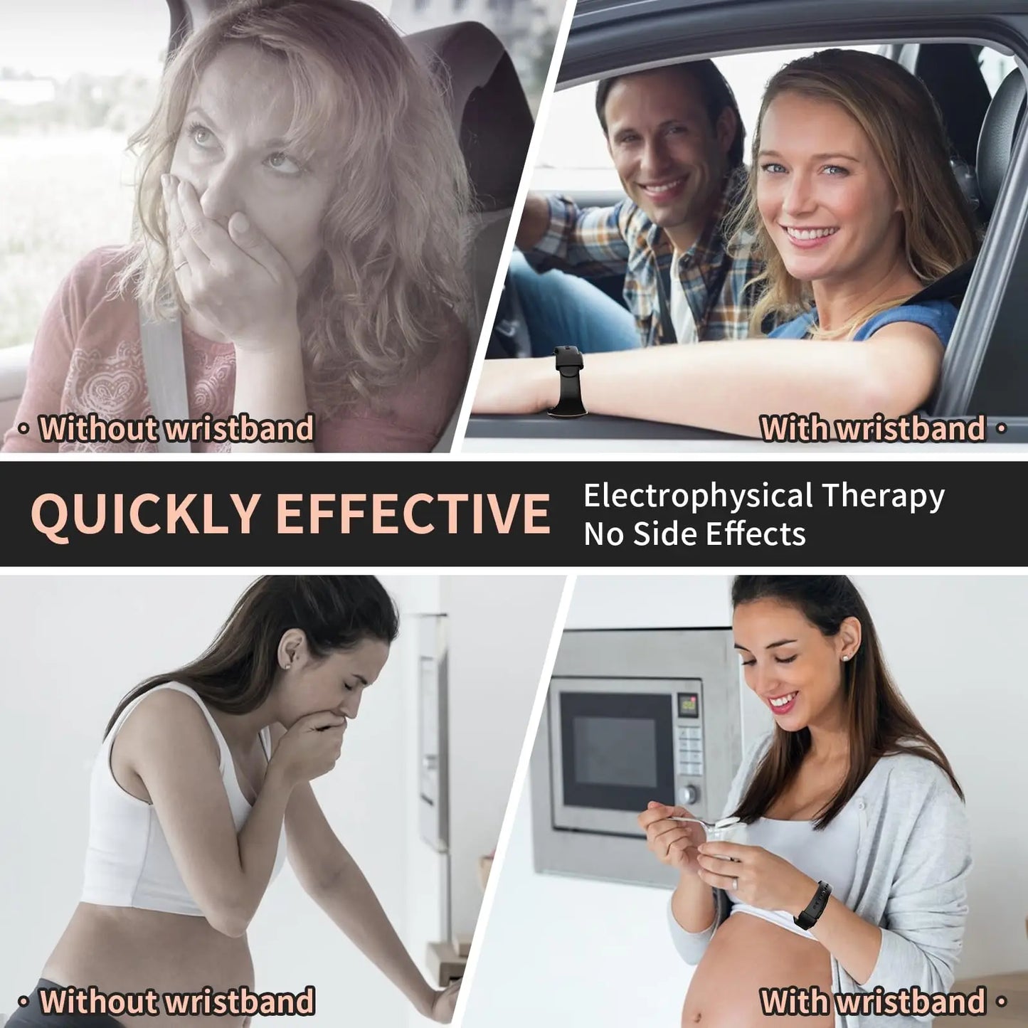 Anti Nausea Wristband Motion Sickness Relief Band With 175mAh Battery