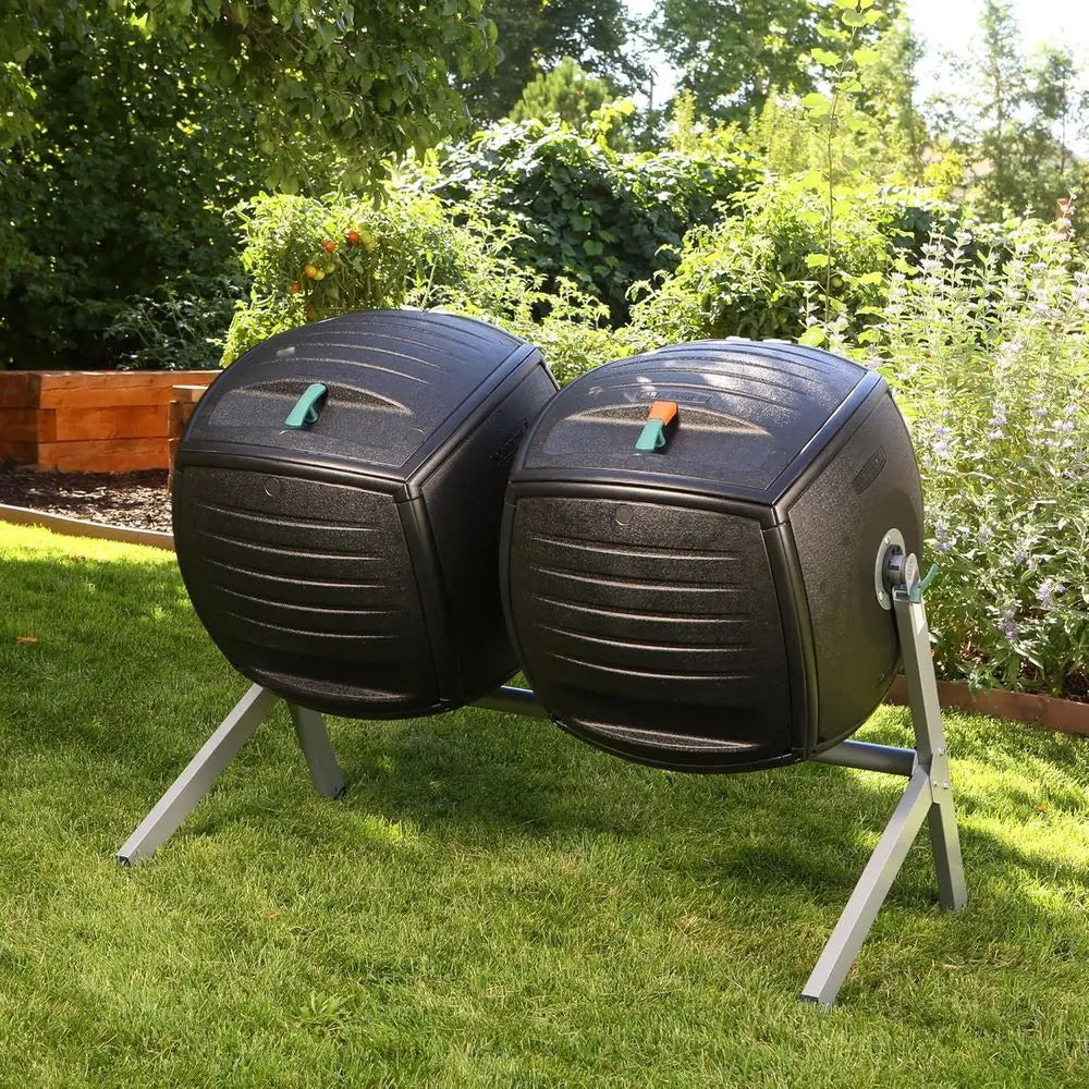 Ticify 60072 Dual Compost Tumbler For Home And Garden