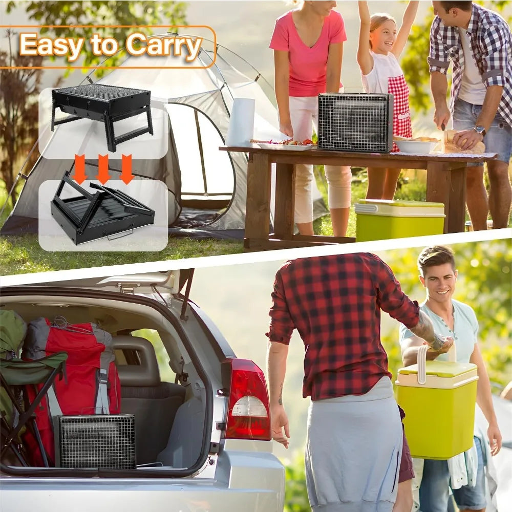 XIUWO Portable Folding Charcoal Grill Smoker for Outdoors