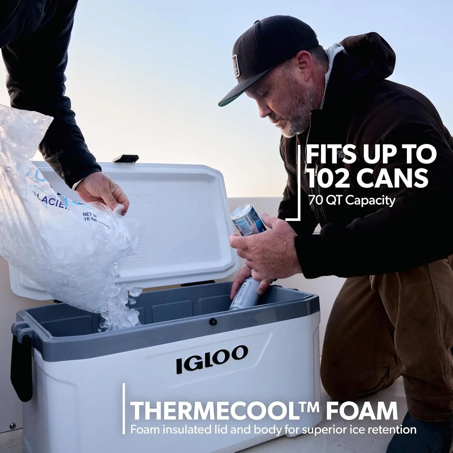 Hard Shell Insulated Ice Cooler For Fishing Camping Boating