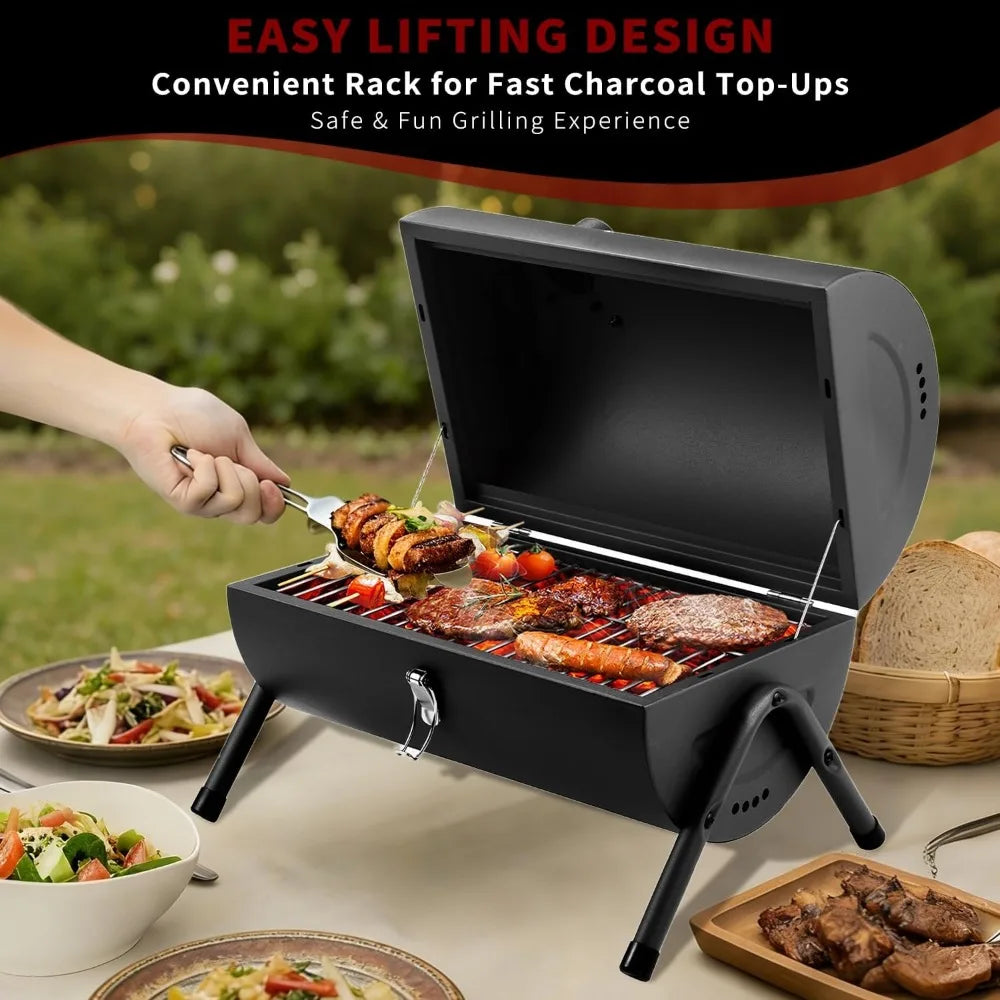 NBVCX Portable Charcoal Tabletop Grill For Outdoor BBQ And Camping