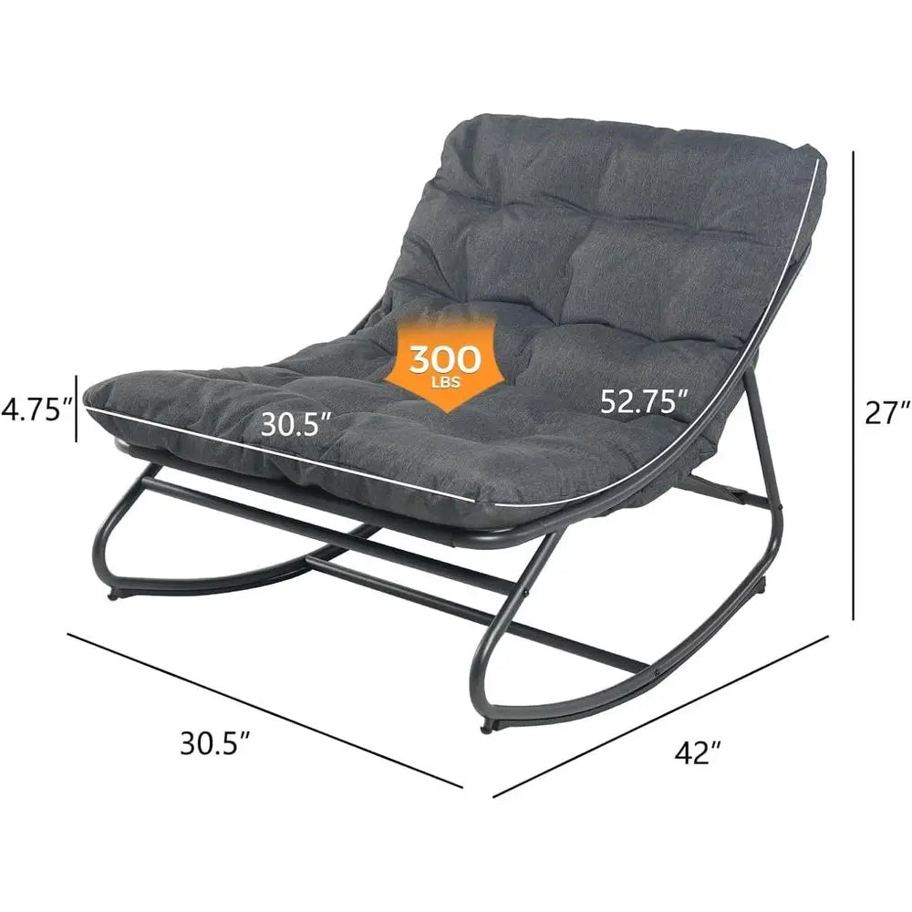 XMSJ Outdoor Metal Patio Rocking Chair For Indoor And Outdoor Use
